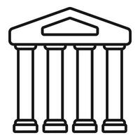 Parliament building with four columns supporting roof vector