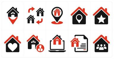 A set of 10 Real Estate icons as house location, relocation, location vector