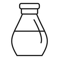 Closed sauce bottle icon showing filled condiment dispenser vector