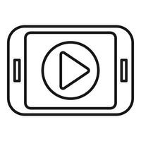 Smartphone showing play button for mobile video streaming vector