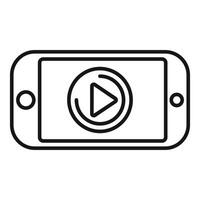 Smartphone showing play button for mobile video streaming vector