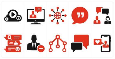A set of 10 social icons as social , blogger, share link vector