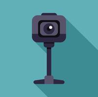 Action camera standing on a tripod, recording an event vector