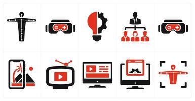 A set of 10 Virtual Reality icons as motion tracking, vr gaming, innovation vector