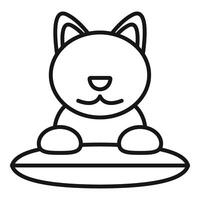 Cute cat relaxing on soft pillow, adorable feline taking a nap vector