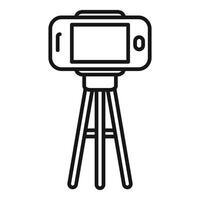 Smartphone on tripod is recording a video blog vector