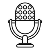 Studio microphone broadcasting recording audio speech communication announcing podcast vector