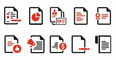 A set of 10 web marketing icons as blog, report, identification card vector