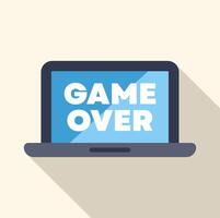 Game over sign displaying on laptop screen vector