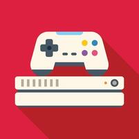 White gamepad resting on console, gaming concept vector