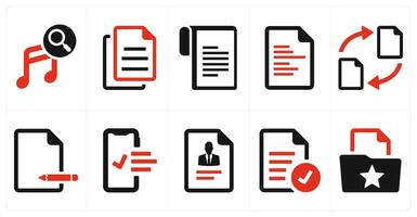 A set of 10 web marketing icons as search content, content document, document vector
