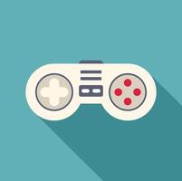 White retro gamepad casting long shadow on teal background vector