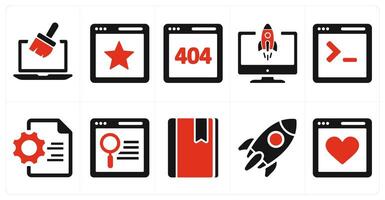 A set of 10 web marketing icons as website repair, website rating, website error vector