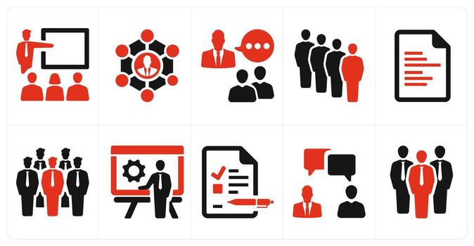 A set of 10 web marketing icons as presentation, network, communication vector
