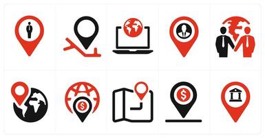 A set of 10 web marketing icons as human, gps, global business vector