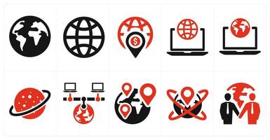A set of 10 web marketing icons as global, world, location vector