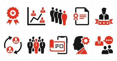 A set of 10 web marketing icons as badge, organization structure, group vector