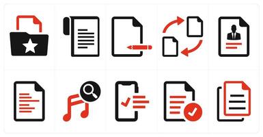 A set of 10 web marketing icons as favorite document, document, edit document vector
