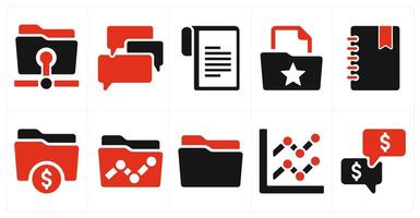 A set of 10 web marketing icons as share folder, chat, document vector