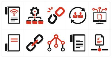 A set of 10 web marketing icons as online blogging, network, connection vector