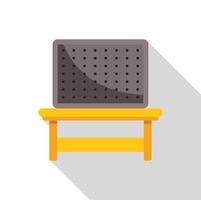 Electronic notice board standing on yellow table with long shadow vector