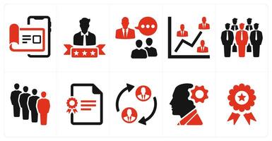 A set of 10 web marketing icons as user details, best employee, communication vector