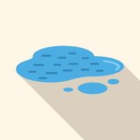 Big puddle of water with small drops and long shadow vector