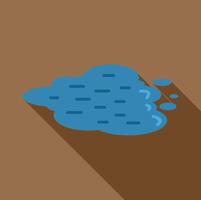 Puddle of water creating a small spill on the ground vector