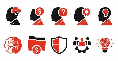 A set of 10 web marketing icons as brainstorming, finance manager, help vector