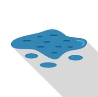 Puddle of water creating stain on light surface with long shadow vector