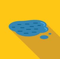 Puddle of water creating a small spill on yellow background vector