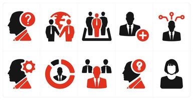 A set of 10 web marketing icons as help, partnership, business managers vector