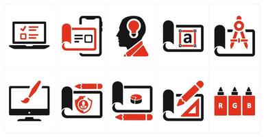 A set of 10 web marketing icons as user details, creativity, style vector