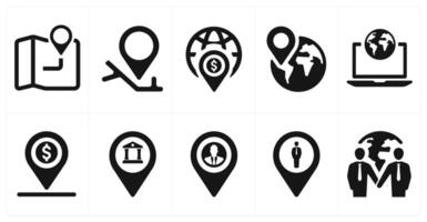 A set of 10 web marketing icons as gps, location, global location vector