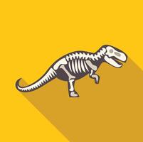 Tyrannosaurus rex skeleton walking on yellow background vector