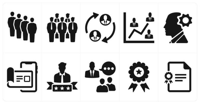 A set of 10 web marketing icons as group, management, communication vector