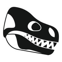 Tyrannosaurus rex skull showing sharp teeth, side view vector