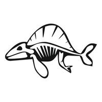 Dimetrodon skeleton swimming in the prehistoric sea vector