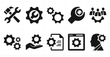 A set of 10 web marketing icons as configuration, repair, bug fix vector