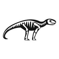 Iguanodon dinosaur skeleton walking on white background vector