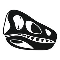 Dinosaur skull showing sharp teeth and eye sockets vector