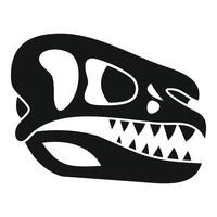 Dinosaur skull showing sharp teeth and empty eye sockets vector