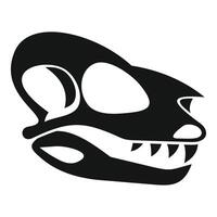 Dinosaur skull showing sharp teeth and empty eye sockets vector