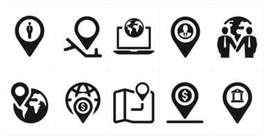 A set of 10 web marketing icons as human, gps, global business vector