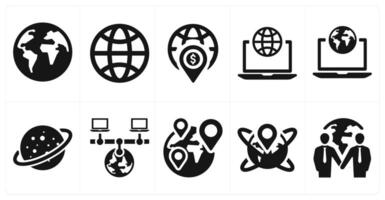 A set of 10 web marketing icons as global, world, location vector