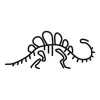 Spinosaurus dinosaur walking and showing its dorsal fin in minimalist line art style vector