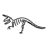 Triceratops skeleton walking drawing in minimalist style vector