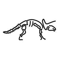 Triceratops skeleton drawing showing bones and posture vector