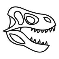 Dinosaur skull showing sharp teeth and empty eye sockets vector