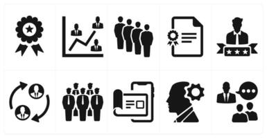 A set of 10 web marketing icons as badge, organization structure, group vector